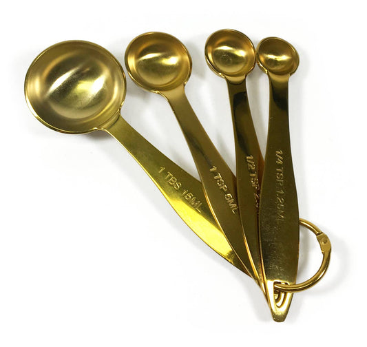KITCHEN BASICS Measuring Spoons 4/ST Gold